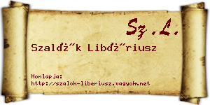 Szalók Libériusz névjegykártya